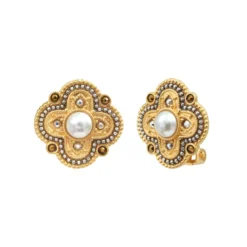 Discount Positano thin clip-on earrings - grey mother-of-pearl Clips