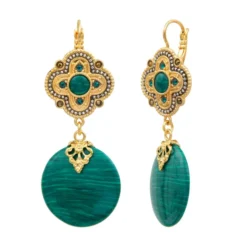 Sale Positano thin dangling sleeper earrings - green Dormeuses|Longues / Pendantes