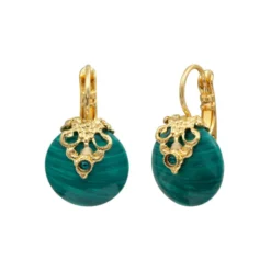 Outlet Positano thin sleeper earrings - green Dormeuses