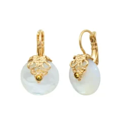 Hot Positano thin sleeper earrings - white Dormeuses