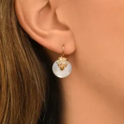 Hot Positano thin sleeper earrings - white Dormeuses