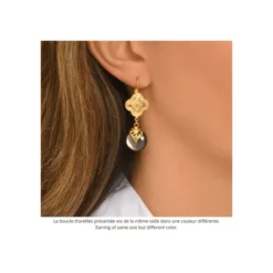 Online Positano thin sleeper earrings - white Dormeuses