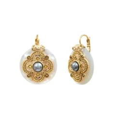 Outlet Positano thin sleeper earrings - white Dormeuses