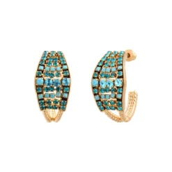 Discount Precious hoop earrings - turquoise Créoles
