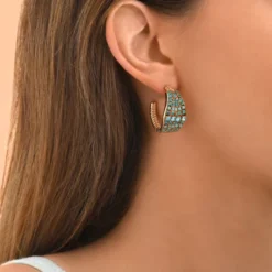 Discount Precious hoop earrings - turquoise Créoles