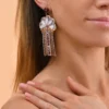 New Precious pierced stud drop earrings - violet Percées / Tiges|Longues / Pendantes
