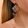 Discount Precious pierced stud earrings - purple Percées / Tiges