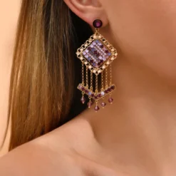Discount Precious pierced stud earrings - purple Percées / Tiges