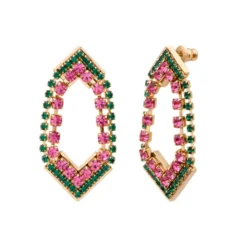 Sale Precious pierced stud earrings - green and purple Percées / Tiges