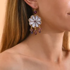 Clearance Precious sleeper earrings - purple Dormeuses
