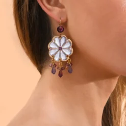 Clearance Precious sleeper earrings - purple Dormeuses