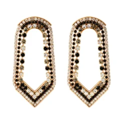 Hot Precious wide stud earrings - black Percées / Tiges