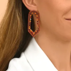 Discount Precious wide stud earrings - red Percées / Tiges