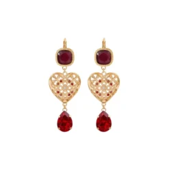 New Prestige sleeper earrings - red Dormeuses