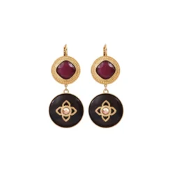 Best Prestige thin sleeper earrings - red Dormeuses
