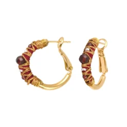 Best Salina hoop earrings - garnet Créoles