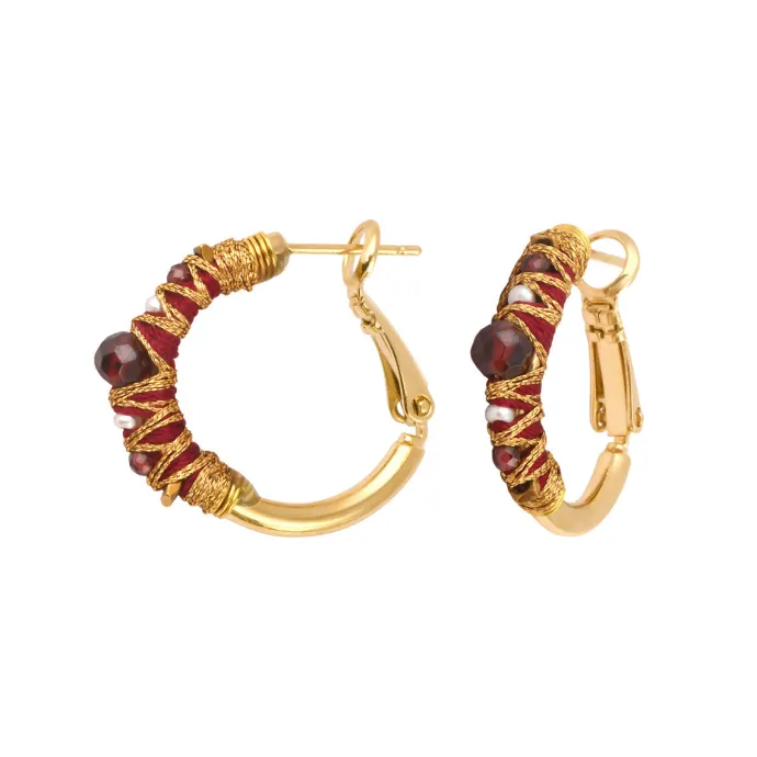 Best Salina hoop earrings - garnet Créoles