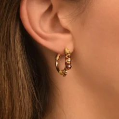 Best Salina hoop earrings - garnet Créoles