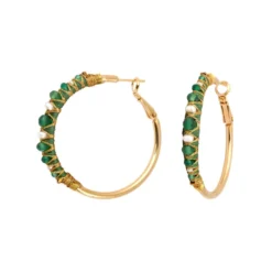 Discount Salina hoop earrings - green agate Créoles