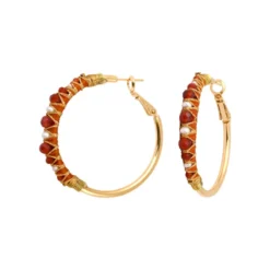 Best Salina hoop earrings - orange Créoles