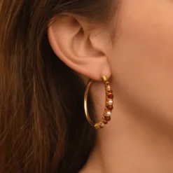 Best Salina hoop earrings - orange Créoles