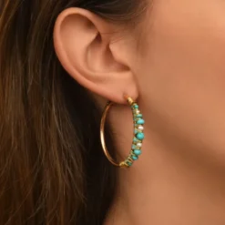 Hot Salina hoop earrings - turquoise Créoles