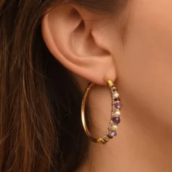 Discount Salina hoop earrings - violets Créoles