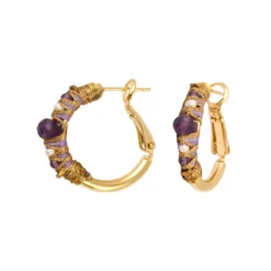 Discount Salina hoop earrings - violets Créoles
