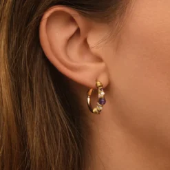 Discount Salina hoop earrings - violets Créoles