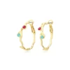 New Small Océane hoop earrings – turquoise and red Créoles