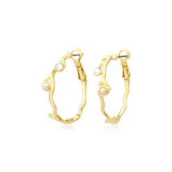 New Small Océane hoop earrings – white Créoles