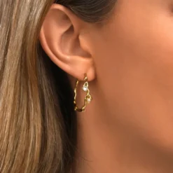 New Small Océane hoop earrings – white Créoles