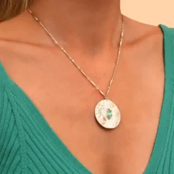 Soleil mid-length necklace - turquoise Colliers Mi-longs