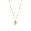 Clearance Sun pendant necklace in hammered metal with crystal - pink Pendentifs Et Médailles