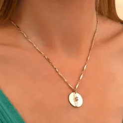 Clearance Sun pendant necklace in hammered metal with crystal - pink Pendentifs Et Médailles