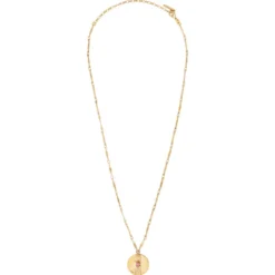 Clearance Sun pendant necklace in hammered metal with crystal - pink Pendentifs Et Médailles