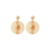 Sun-shaped pierced stud earrings - orange Percées / Tiges