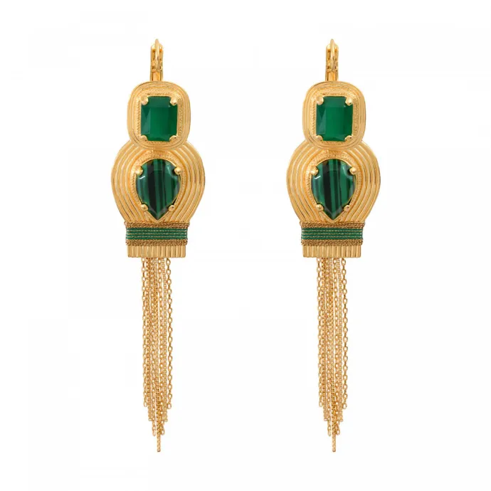 Clearance Sun sleeper drop earrings - green Dormeuses|Longues / Pendantes