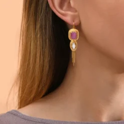 Best Sun sleeper earrings - roses Dormeuses