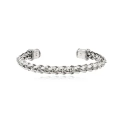 Sale Tess Adjustable Bangle Bracelet - Silver Joncs