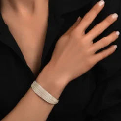 Online Tess bangle bracelet - silver Joncs