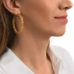 Online Tess hoop earrings - gold Créoles