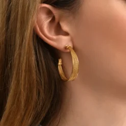 New Tess large hoop earrings - gold Créoles