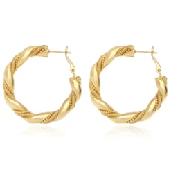 Tess twisted hoop earrings - gold Créoles