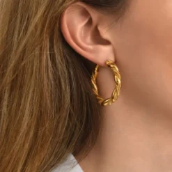 Tess twisted hoop earrings - gold Créoles