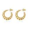 Outlet Tess twisted hoop earrings - gold Créoles