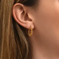 Outlet Tess twisted hoop earrings - gold Créoles