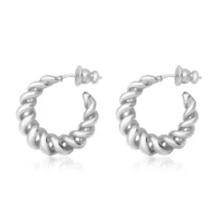 New Tess twisted hoop earrings - silver Créoles