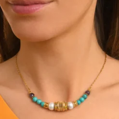 Clearance Tiki adjustable chain necklace - turquoise Sautoirs & Colliers Longs