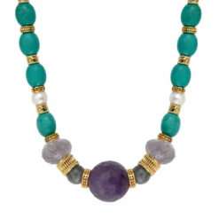 Discount Tiki adjustable necklace - turquoise Colliers XXL